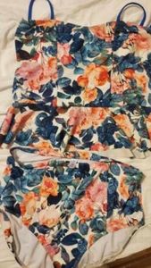 Lime Ricki Foral Swimsuit XXL Like New